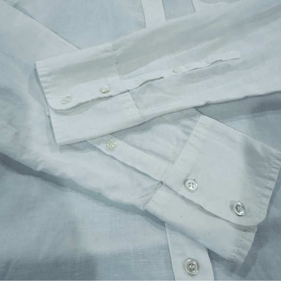 J.CREW long sleeve button-down in linen-cotton blend / White / Women's Size 10 - Picture 12 of 13